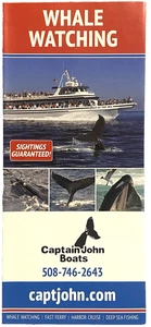 WHALE WATCHING HOCHSEEANGELN Broschüre *NEU* Captain John Boats Plymouth MA - Bild 1 von 4