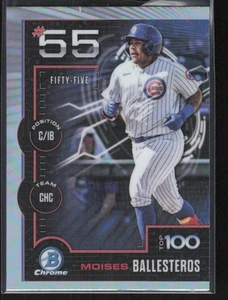 2025 Bowman Chrome #BTP-55 Moises Ballesteros Bowman Scouts Top 100 Chicago Cubs - Picture 1 of 2