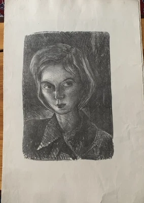Litografía original autorretrato de Barbara Shermund sin firmar Foto 1 de 4