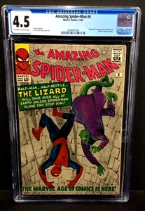 AMAZING SPIDER-MAN #6 CGC 4.5 - 1. ERSCHEINUNG DER EIDECHSE - 1963 MARVEL - Bild 1 von 2