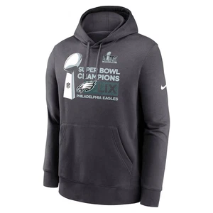 Nike Philadelphia Eagles NFL Hoodie Super Bowl Champions LIX Black Size M Mens - Picture 1 of 6