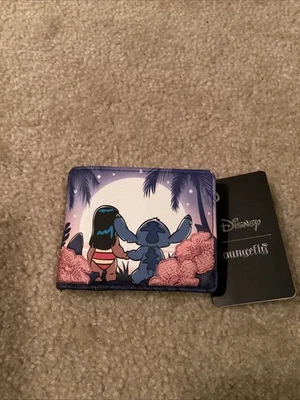 LOUNGEFLY DISNEY LILO & STITCH BEACH SCENE SMALL WALLET ~ WITH TAGS~ BRAND NEW - Image 1 of 3