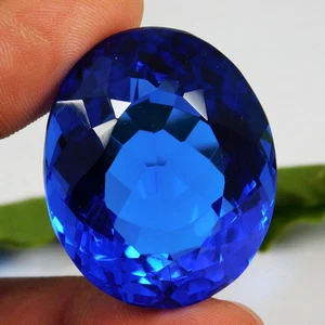 Natural 100 Ct Mind Blowing AA+ Blue Tanzanite Oval Cut Certified Gemstone - Bild 1 von 8