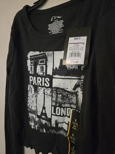 New Art Class Girls Long Sleeve Paris London Graphic Print Shirt Size S (6/7)  - Picture 1 of 4