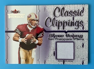 2002 Fleer Throwbacks Classic Clippings Steve Young Game Used Jersey Patch 49ers - Picture 1 of 2