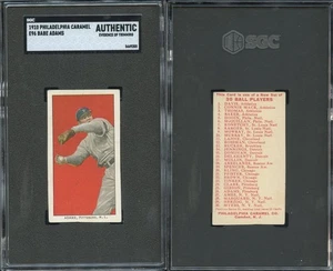 1910 E96 Philadelphia Caramel Babe Adams ~~ handcut scrap ~~ SGC Authentic - Picture 1 of 1