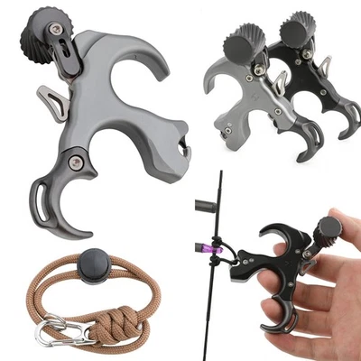 Compound Bow Thumb Release Aids 3/4 Finger Trigger Grip Archery Shoot Hunt Gift - Image 1 of 4