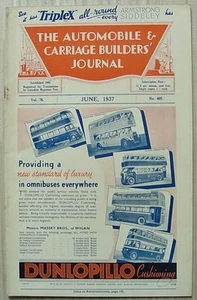 The AUTOMOBILE & CARRIAGE BUILDERS JOURNAL Magazine June 1937 Vol 78 No 469 - Picture 1 of 4