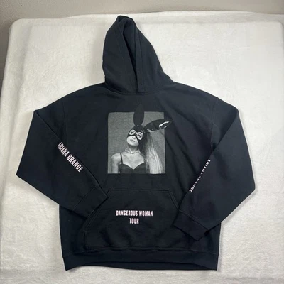Ariana Grande Dangerous Woman Tour Black LS Fleece Hoodie Women's Large - Image 1 of 4
