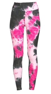 No Boundaries Pink & Black Tie-Dye Ruched Ankle Pants Junior's Size 3X (21) - Picture 1 of 12