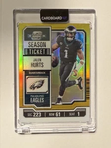 Jalen Hurts - 2023 Contenders Optic - Season Ticket Gold Prizm /10 - Eagles - Picture 1 of 2