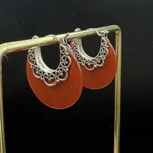 Orecchini Corniola Sterling 925 Firmati Merano Made in Indonesia Bellissimi - Foto 1 di 10