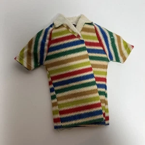 Vintage Mattel Barbie Ken Doll Allan Beach Shirt Original 1960's Stripes - Picture 1 of 3