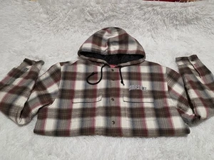 Supreme Quilted Hooded Plaid Shirt color Brown size Large FW19 - Picture 1 of 14