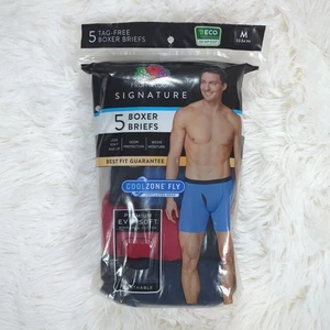 Mens Fruit Of The Loom Signature 5-pk Cool Zone Fly Boxer Briefs Assorted Medium - Picture 1 of 4