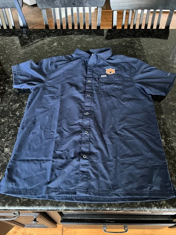 NWOT Columbia PFG Super Tamiami Fishing Shirt Men's Medium Auburn University Cover