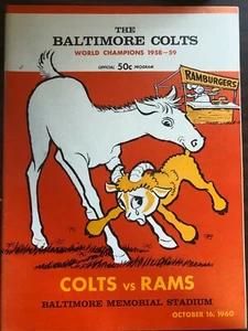 10/16/1960 Baltimore Colts vs. Los Angeles Rams NFL Football Program  - Picture 1 of 5