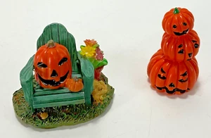 Lemax Halloween Spooky Town 52076 Adirondack autumn chair jack o lantern - Picture 1 of 11