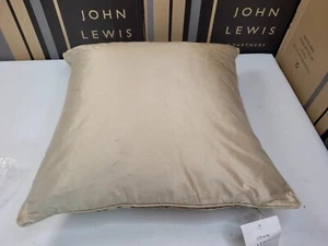 John Lewis Plain Pure Silk Cushion Gold 45cm x 45cm - Picture 1 of 9
