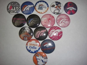 Denver Broncos mezcla botones de espalda plana o alfiler insignia cabujón imán adorno - Imagen 1 de 6