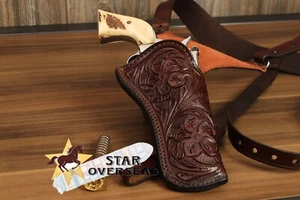 Handmade Leather shoulder holster, cross draw shoulder rig barrel 4 - 8 inch - Picture 1 of 5