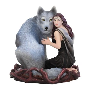 Soul Bond von Anne Stokes Statue Skulptur Fantasie Gothic Dame Wolf. Tolle Details - Bild 1 von 6