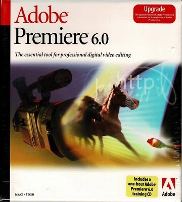 Adobe Premiere 6.0 Upgrade Apple New Sealed Full Retail Box PowerPC Mac 9.0 - Image 1 of 4