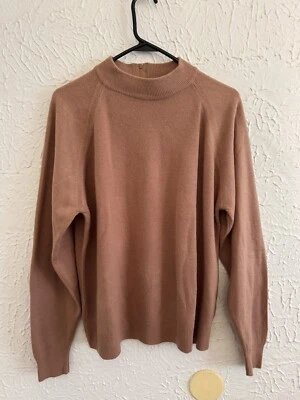 *Suéter acrílico manga larga con cremallera trasera bronceada Hampshire Studio talla 44 para mujer Foto 1 de 3