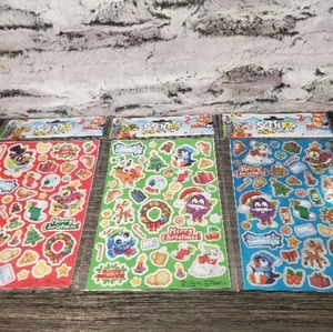 Lot Of 3 Scentos SCENTED Christmas Stickers, 6 Sheets Total Glitter & Metallic - Picture 1 of 5