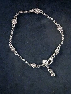 Brighton Flower Ankle Bracelet Silver Plate Anklet 9-10" Beach / Spring Break - Picture 1 of 2