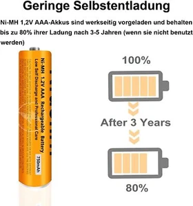 6x baterie NI-MH 1,2V 750mAh do telefonów bezprzewodowych Gigaset AAA akumulatorowe - Zdjęcie 1 z 9