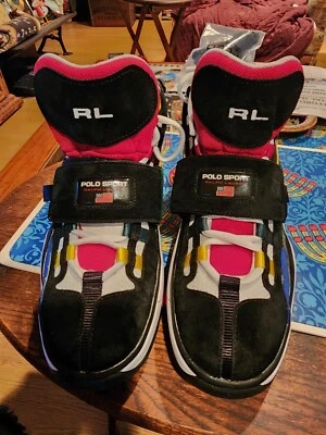 (MEN'S 9.5) Polo Sport Ralph Lauren PS 100 SK HTL Strap Suede Mid Sneaker NEW! - Image 1 of 4