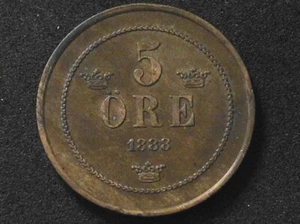 SWEDEN  5  ORE  1888 (7946) - Picture 1 of 2