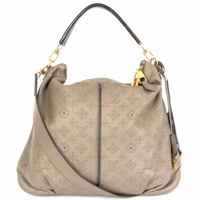 63166 Auténtico Bolso de Hombro LOUIS VUITTON Ombre Taupe Mahina Cuero SELENE MM Foto 1 de 4