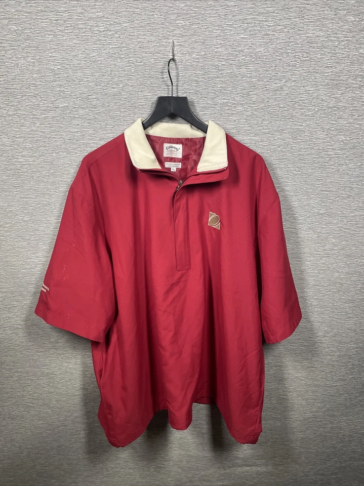 Pullover rojo con media cremallera dorado Callaway para hombre - talla XL - Foto 1 de 4