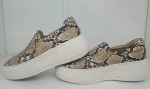 JSlides Women's HEIDI Slip-On Round toe Platform Sneaker BEIGE/BLK size 6 - Picture 1 of 5
