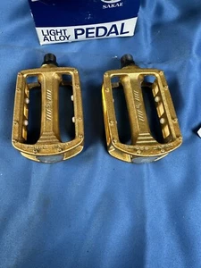 NOS SR Sakae SP-458 Pedals Original 1980 BMX Gold Japan Vintage Bicycle - Picture 1 of 6