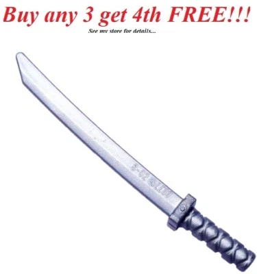 ☀️NOVO! Lego arma plana prata cinza KATANA espada Ninjago Ninja Shamshir Samurai - Imagem 1 de 3