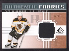 2011-12 SP Game Used Authentic Fabrics Patch AF-PB Patrice Bergeron 13/35