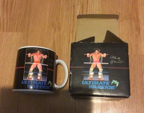 Vintage WWF The Ultimate Warrior Mug Mint In Box MIB NOS Applause Rare 1990!!! Cover