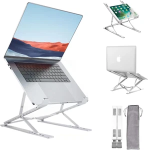 Laptop Stand, Adjustable Portable Laptop Holder,Aluminum Alloy Desktop Mount Com - Afbeelding 1 van 12