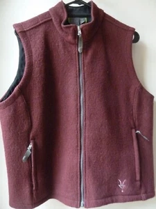 Ibex women's size L Maroon vest 100% wool full zip side pockets - Picture 1 of 11