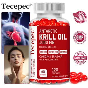 Huile de krill antarctique 1000 mg avec oméga-3, EPA, DHA et astaxanthine - Imagen 1 de 12