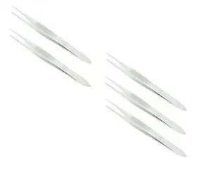 5 pinzette pinze scheggia acciaio inox punta fine 4,5" strumento chirurgico - Foto 1 di 2