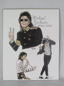 Michael Jackson Print Watercolor/ Ink Signed by Artist Bernice Batoff - Picture 1 of 4