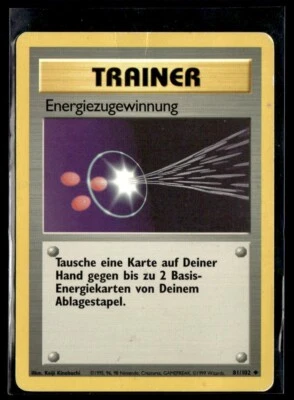 1999 CLASSIC BASE SET ENERGIEZUGEWINNUNG (Energy Gain) 81/102  (GERMAN) - Image 1 of 2