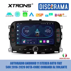 AUTORADIO ANDROID 11 STEREO AUTO FIAT 500 2016-2020 OCTA-CORE COMANDI AL VOLANTE - Foto 1 di 11