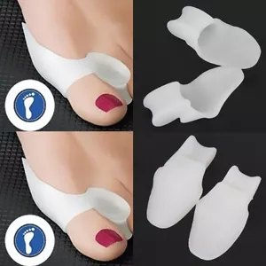 2 Silikon Hallux Valgus Zehenspreizer Reibungsschutz Ballenschutz Fußbandage - Bild 1 von 5