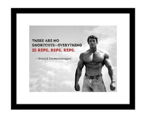 Arnold Schwarzenegger 8x10 Fotodruck Wiederholungen Zitat Bodybuilding Motivation  - Bild 1 von 2