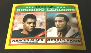 Marcus Allen 1986 Topps Football Card #227 Raiders Record Breaker with Riggs - Bild 1 von 1
